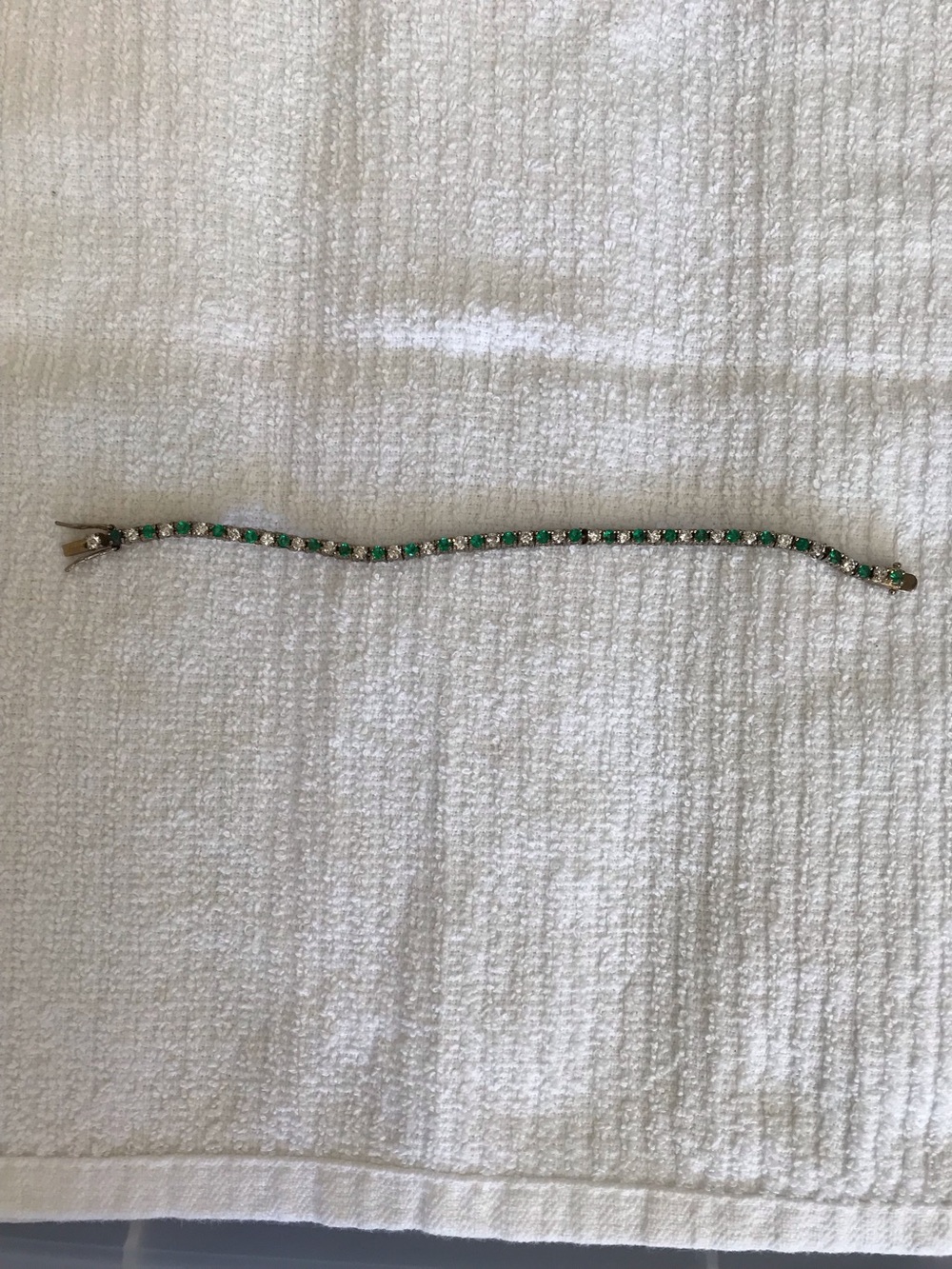 Emerald Green Tennis Bracelet in silver setting- Women's Jewelry